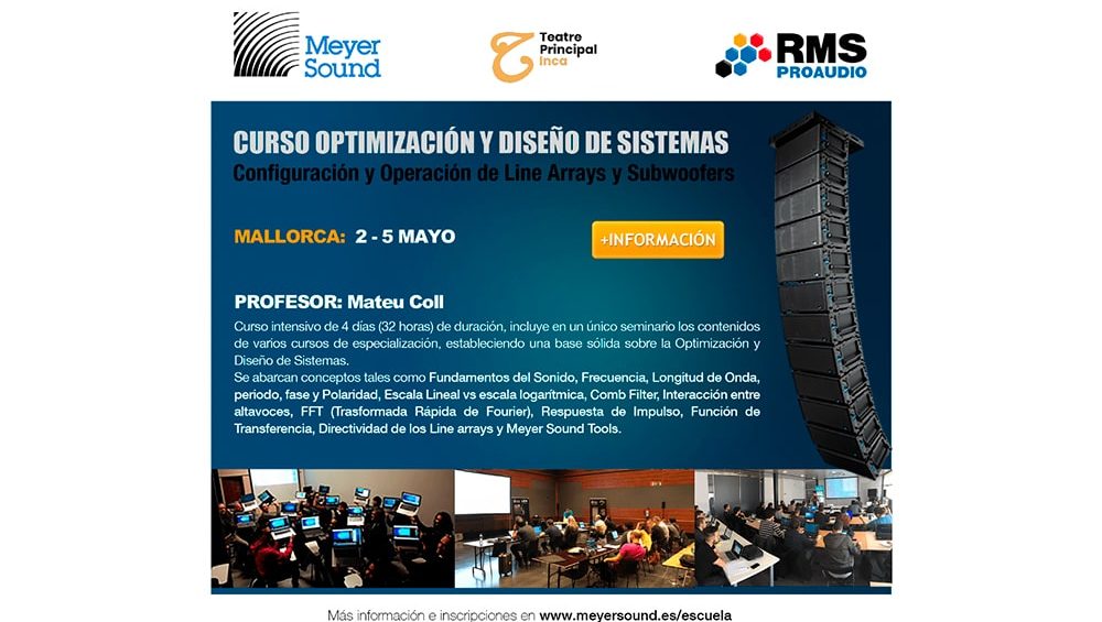 RMS Proaudio: Curso Optimización y Diseño de Sistemas Mallorca